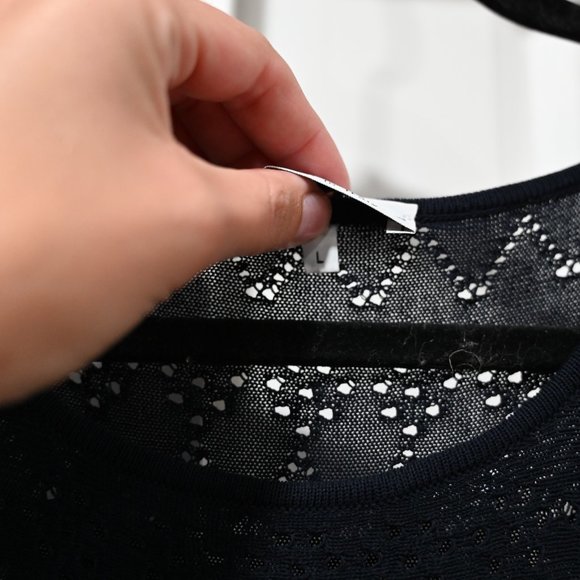 Andre Maurice Size Large Knit Fitted Dark Blue Dress | Size Large - Picture 10 of 14